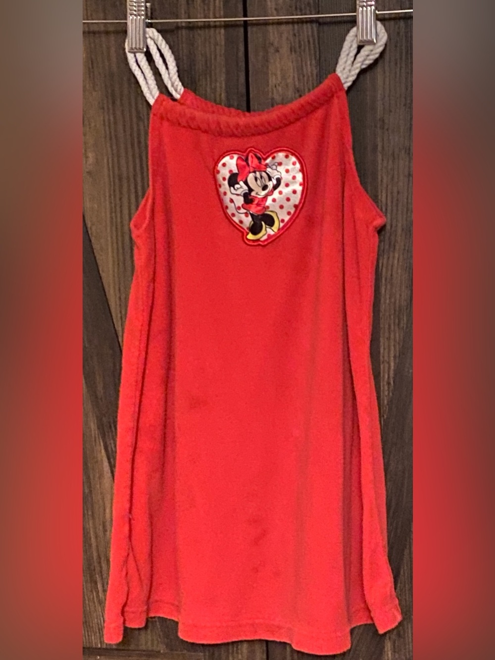 Disney Minnie Mouse red terry cloth swimsuit cover dress.